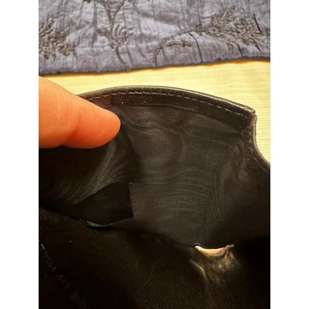 Chanel Black Caviar Leather Compact Wallet